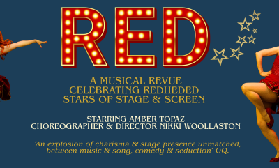 A banner for Red the musical revue